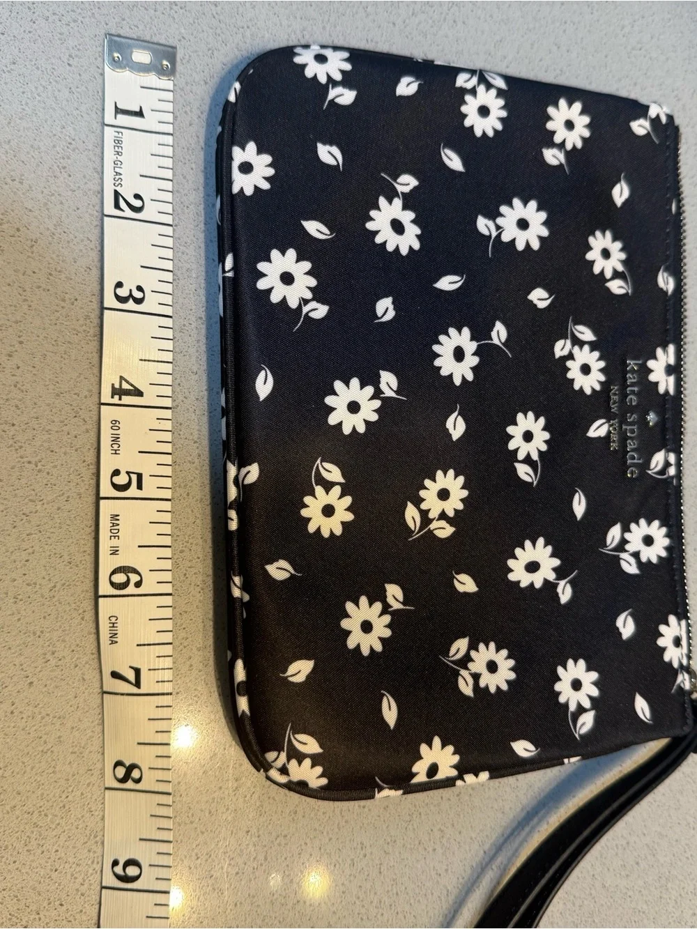 kate spade Black and White Floral Wristlet with Strap